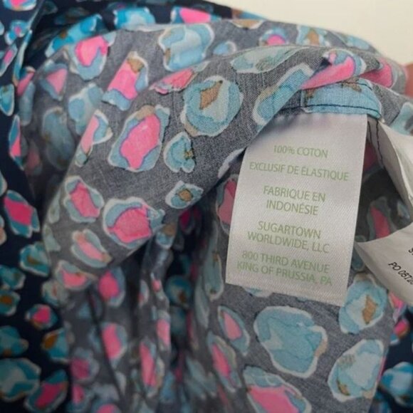 Cotton navy Lilly Pulitzer Beyond Beyonca Long Sleeve Smocked Babydoll Dress  XL - Picture 14 of 16